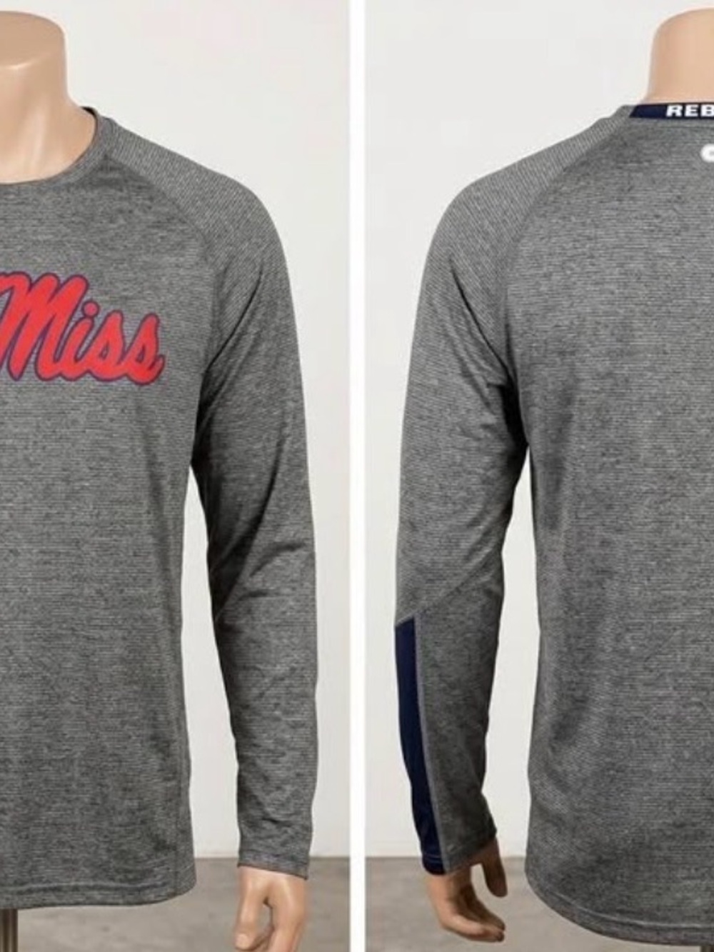 Colosseum Men's Gray Long-Sleeve Shirt with Red 'Miss' Script
